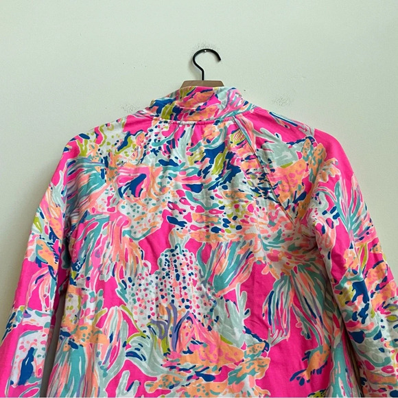 Lilly Pulitzer Small Skipper Popover  Tiki Pink Sunken Treasure Pullover 1/2 Zip - Picture 14 of 15